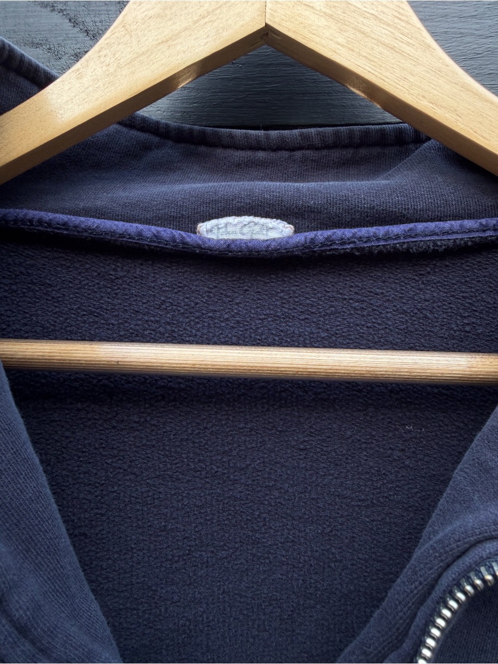 Women's Navy Half-Zip Sweatshirt with Flag Embroidery- Coastal Patriotic USA Med - Picture 3 of 7